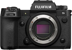 Fujifilm X-T5 mirrorless camera with 40.2MP APS-C sensor, 6.2K video recording, in-body image stabilization, and retro design for stunning photography and videography.