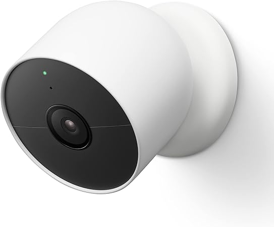 Google Nest Cam Outdoor Security Camera with 24/7 live video, weatherproof design, and motion detection for reliable home surveillance