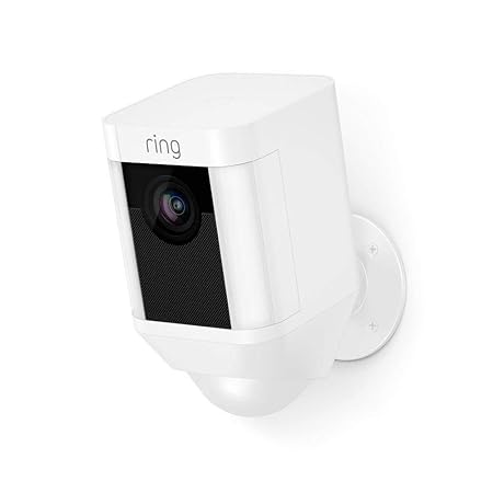 Ring Spotlight Cam Outdoor Security Camera with 1080p HD video, built-in spotlight, two-way talk, and motion-activated alerts for enhanced home protection